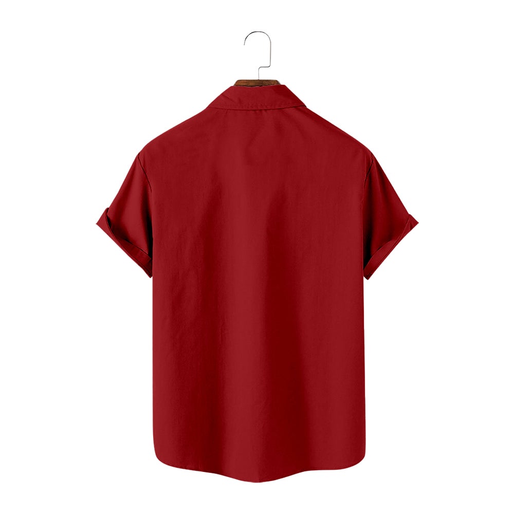 Christmas Pattern Shirts Man Funny Hawaiian Short Casual Tops Features