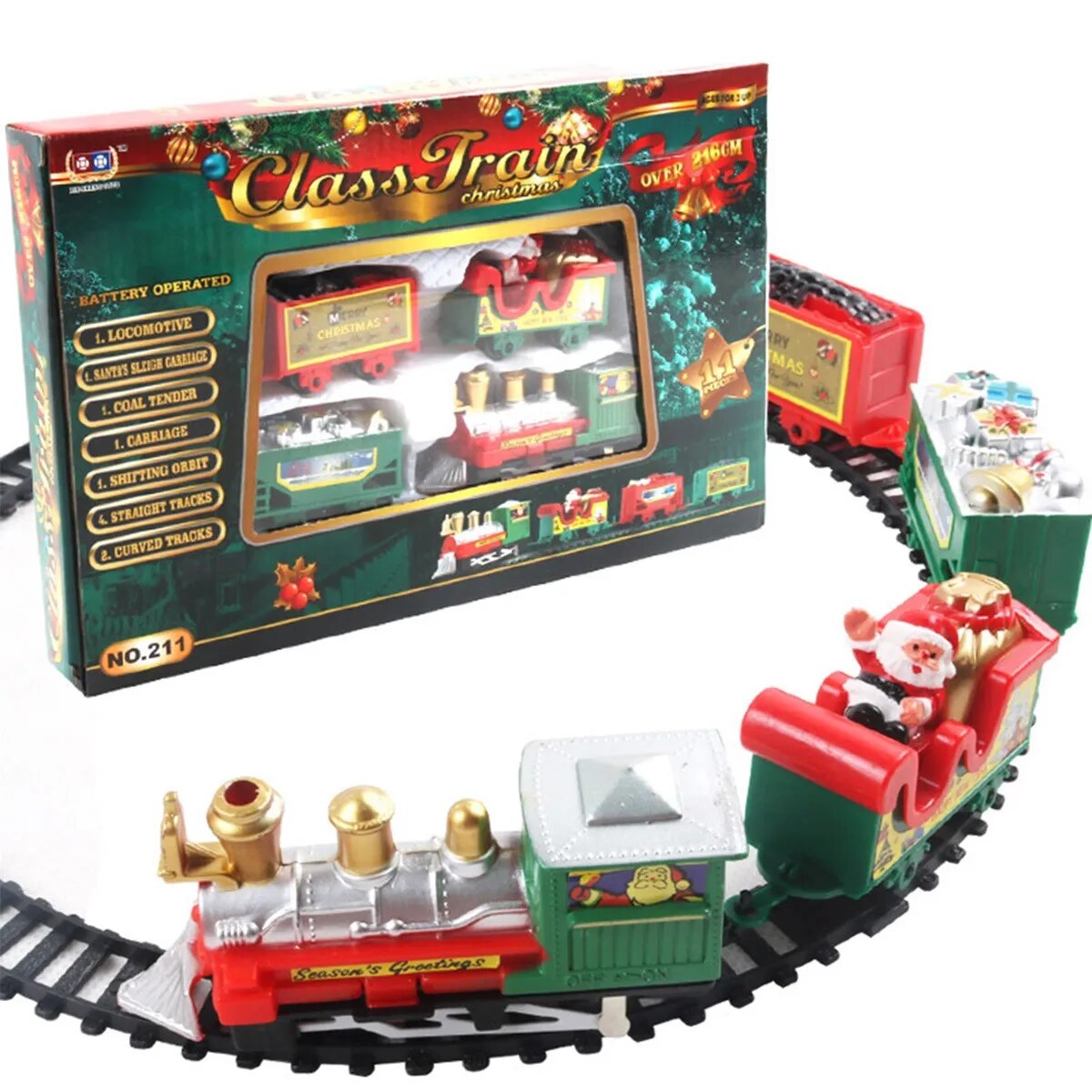 Christmas Realistic Electric Train Seteasy To Ass-Emble & Safe For Kids Gift Party Home Xmas Tree Decoration