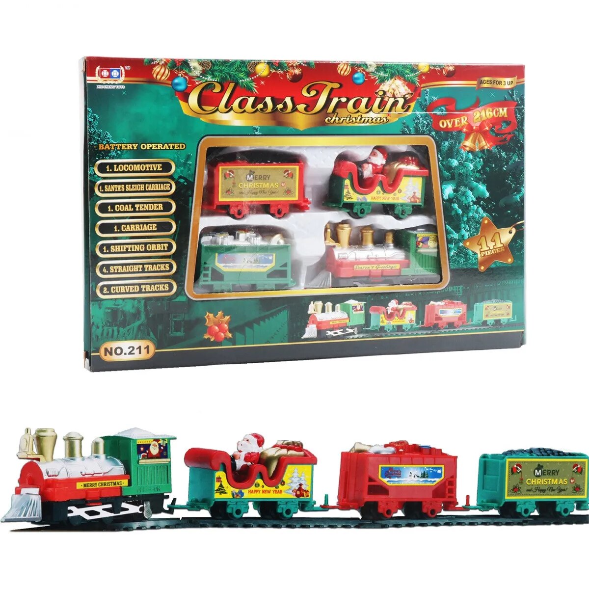 Christmas Realistic Electric Train Seteasy To Ass-Emble & Safe For Kids Gift Party Home Xmas Tree Decoration