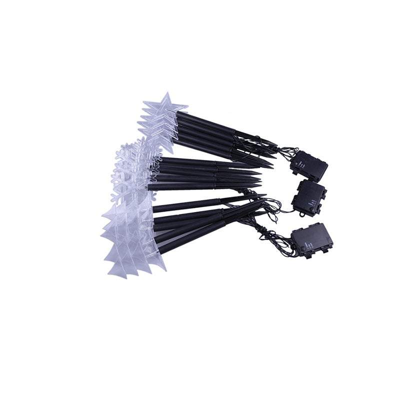 5Pcs Christmas Lights Led Solar Landscape Plug Star Tree Snowflake Outdoor Lawn Decor
