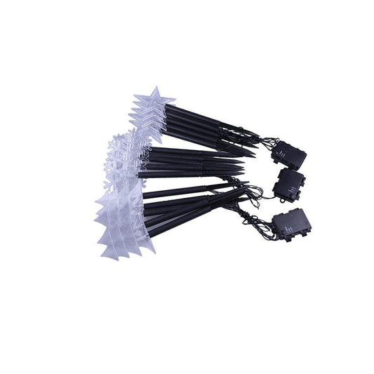 5Pcs Christmas Lights Led Solar Landscape Plug Star Tree Snowflake Outdoor Lawn Decor