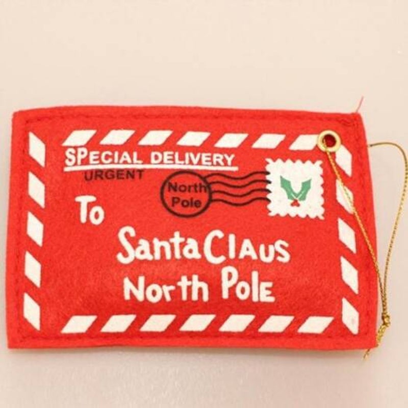 Christmas Tree Decorative Pendant Creative Blessing Card Decoration Non Woven Red Envelope 5Pcs
