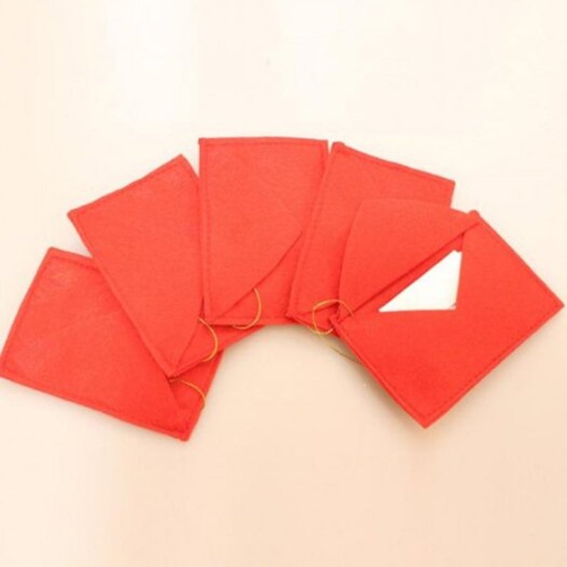 Christmas Tree Decorative Pendant Creative Blessing Card Decoration Non Woven Red Envelope 5Pcs