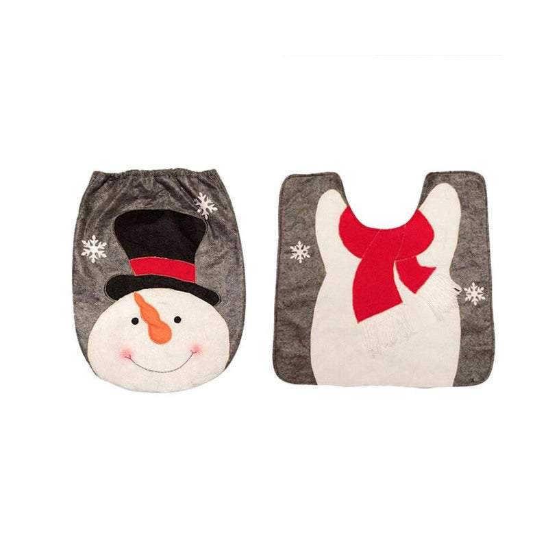 Non Slip Mats Christmas Bathroom Toilet Lid And Floor Rug Decorations