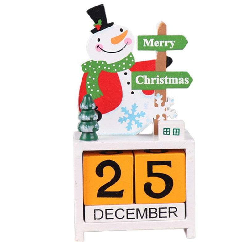 Christmas Ornaments Calendar Block Countdown Santa Claus Snowman Reindeer