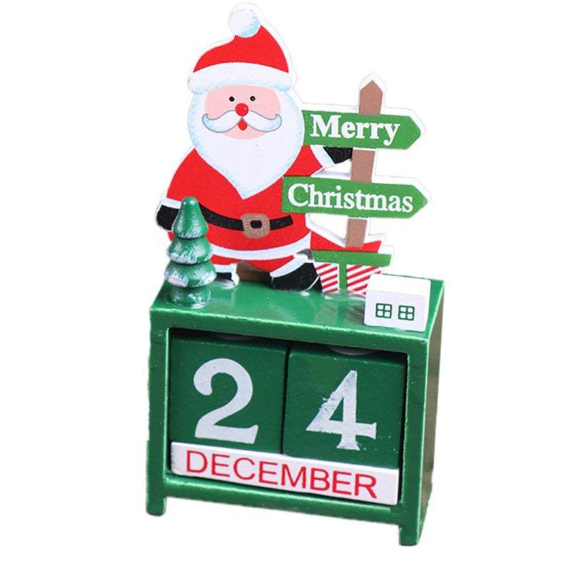 Christmas Ornaments Calendar Block Countdown Santa Claus Snowman Reindeer