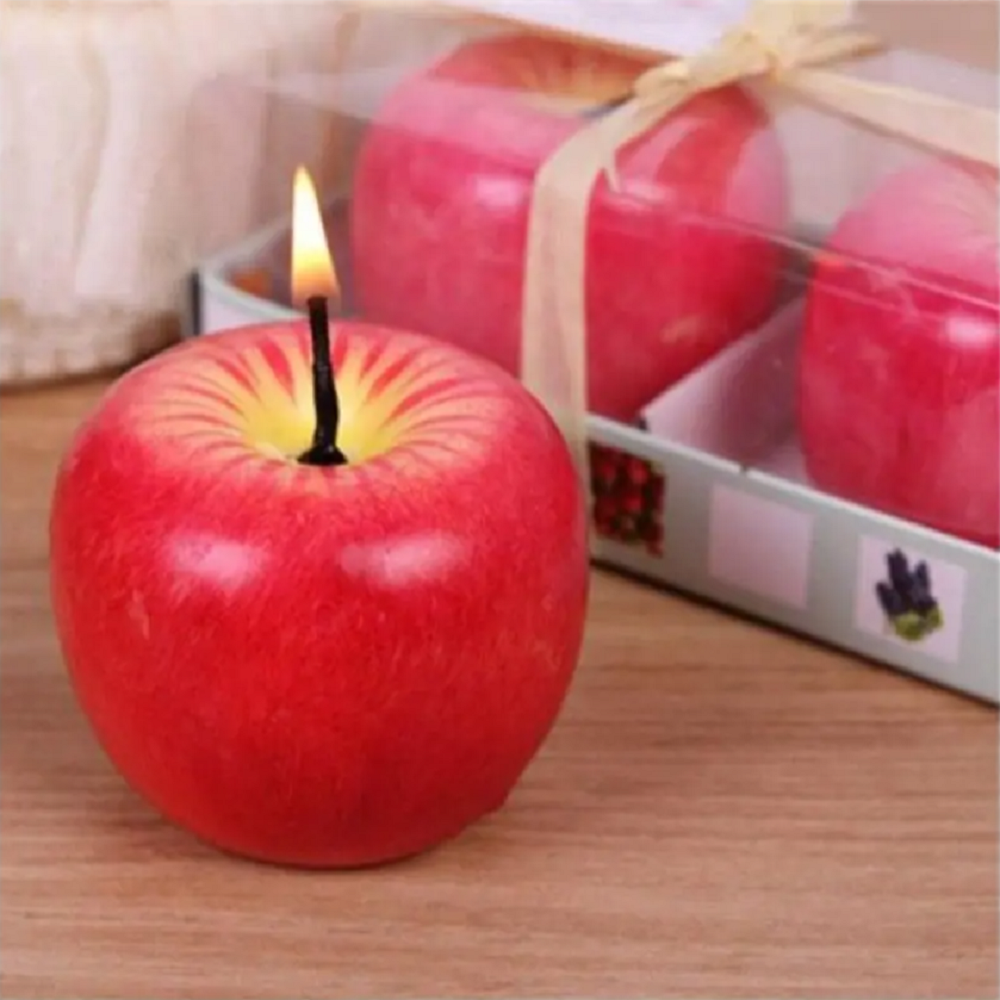 Christmas Decorative Creative Apple Candle 6Cm Red