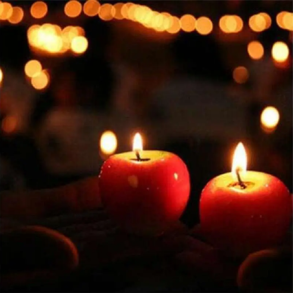 Christmas Decorative Creative Apple Candle 6Cm Red