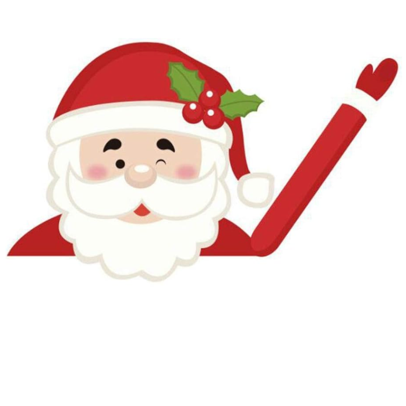 Christmas Car Wiper Stickers 3D Waving Santa Claus Rear Windshield Decor