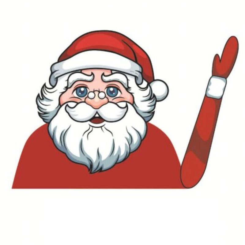 Christmas Car Wiper Stickers 3D Waving Santa Claus Rear Windshield Decor