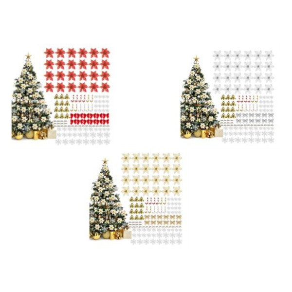 Christmas Tree Decorations 120Pcs Flowers Artificial