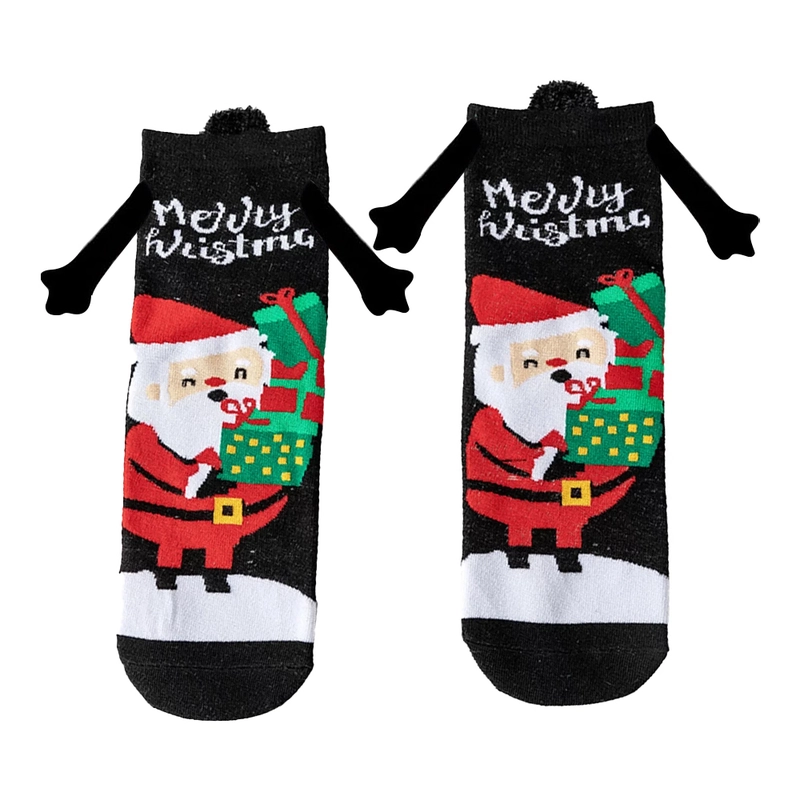 Christmas Hands Holding Socks Magnetic Couples Besties Festive