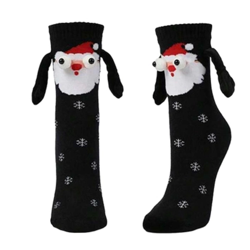 Christmas Hands Holding Socks Magnetic Couples Besties Festive