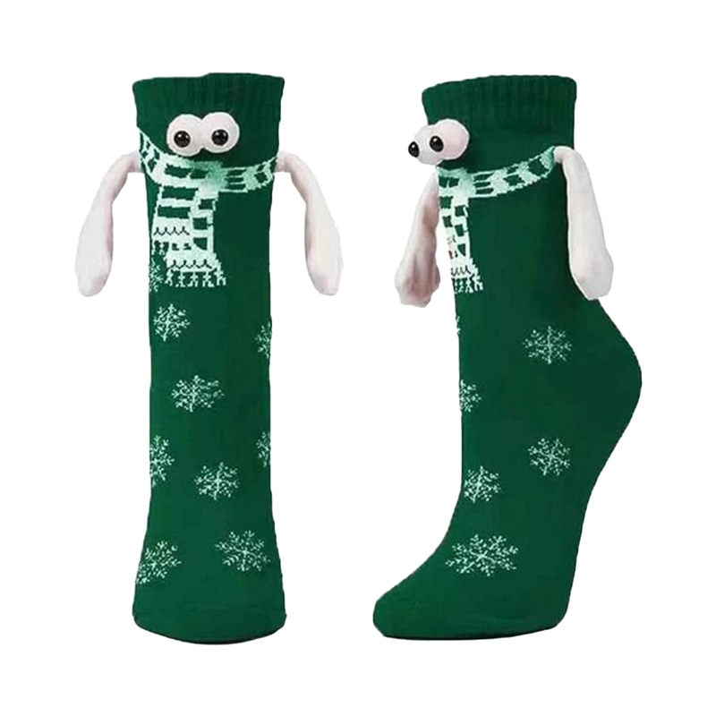 Christmas Hands Holding Socks Magnetic Couples Besties Festive