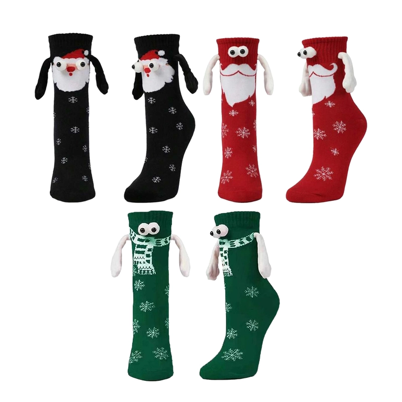 Christmas Hands Holding Socks Magnetic Couples Besties Festive