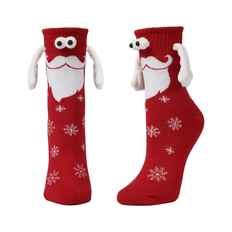 Christmas Hands Holding Socks Magnetic Couples Besties Festive