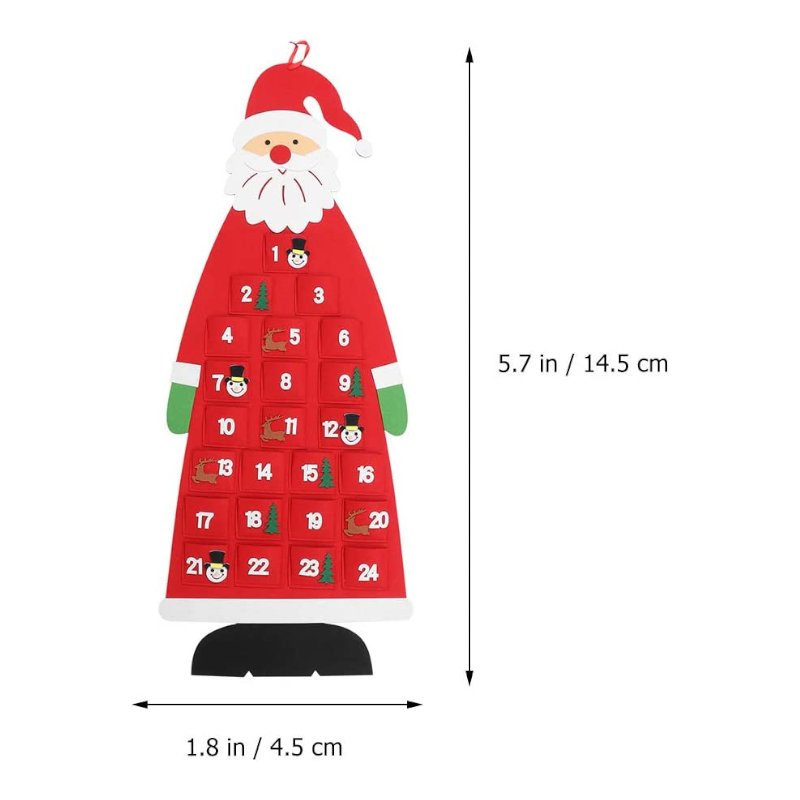 Christmas Hanging Santa Felt Advent Calendar