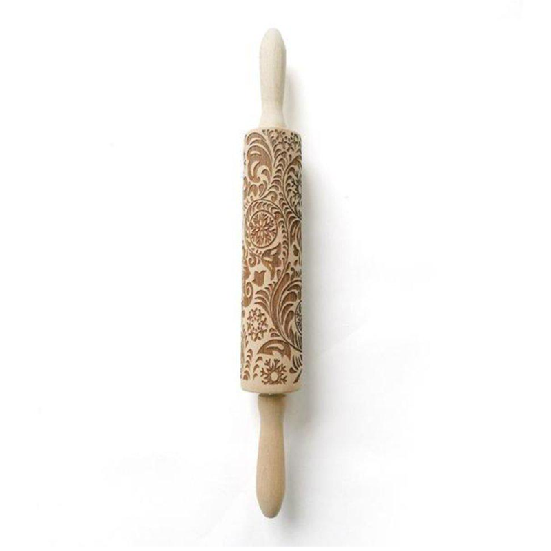 Christmas Snowflake Boho Mandala Printed Rolling Pin