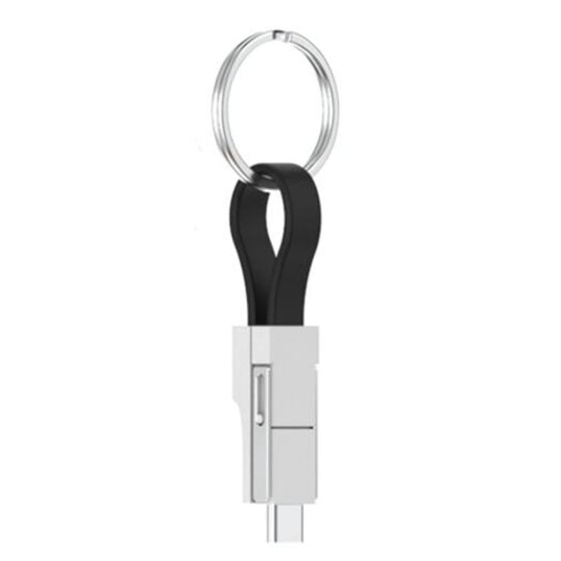 Chumdiy 3 In 1 Keychain Data Sync Charge Cable Black