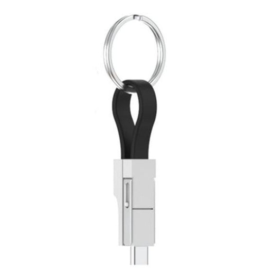 Chumdiy 3 In 1 Keychain Data Sync Charge Cable Black