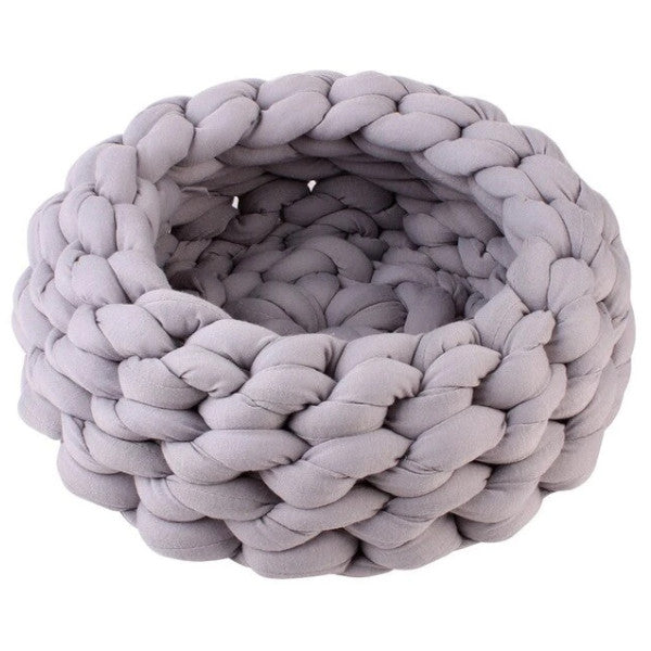 Chunky Knit Pet Bed For Dogs Or Cats