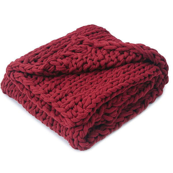 Super Warm Chunky Weave Knitted Blanket