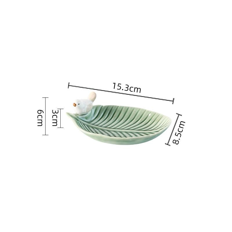 Veile Studios Jewelry Storage Tray Jewellery Display Stand Cute Bird Ceramic Plate