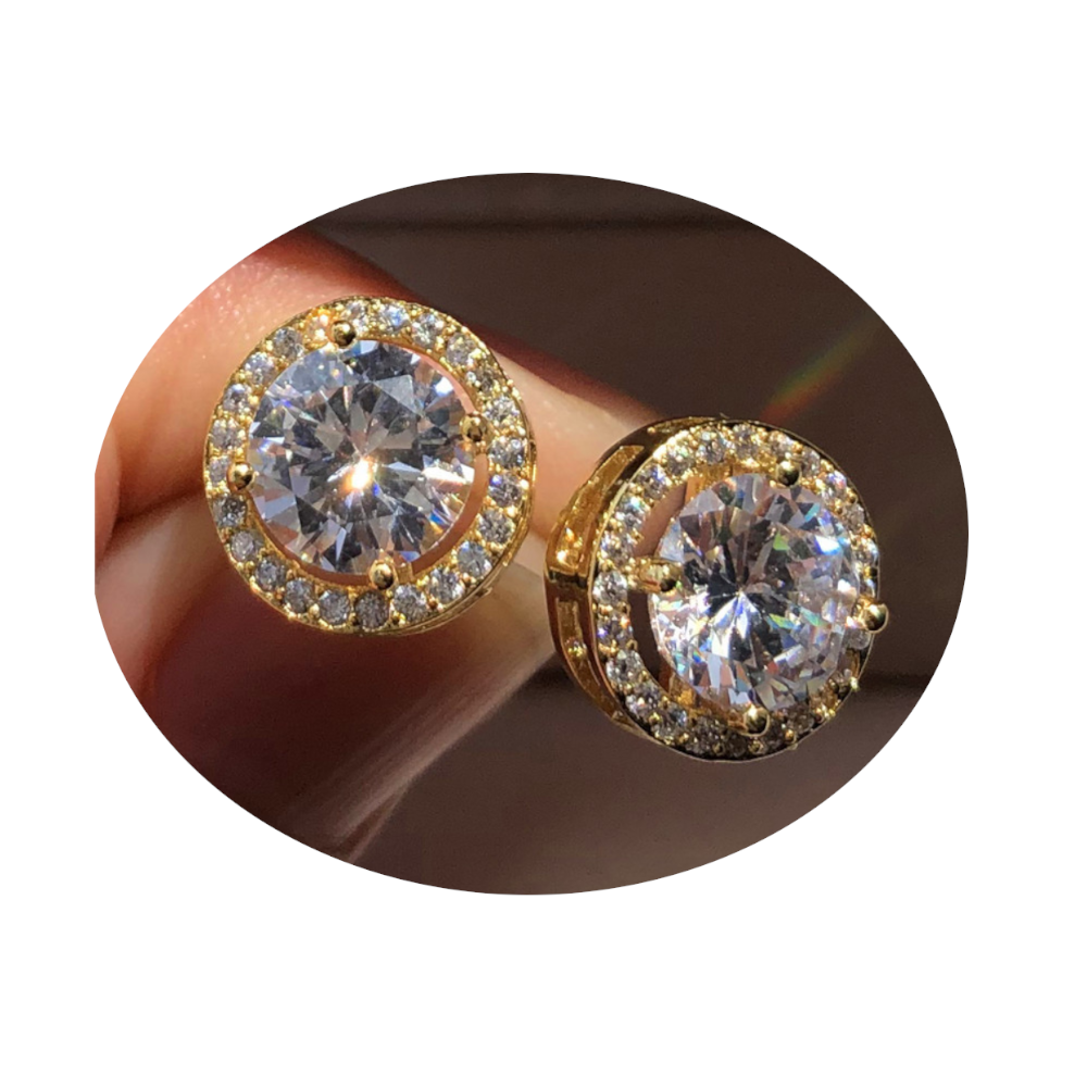 Veile Studios Round Diamond Earrings Classic Timeless Design