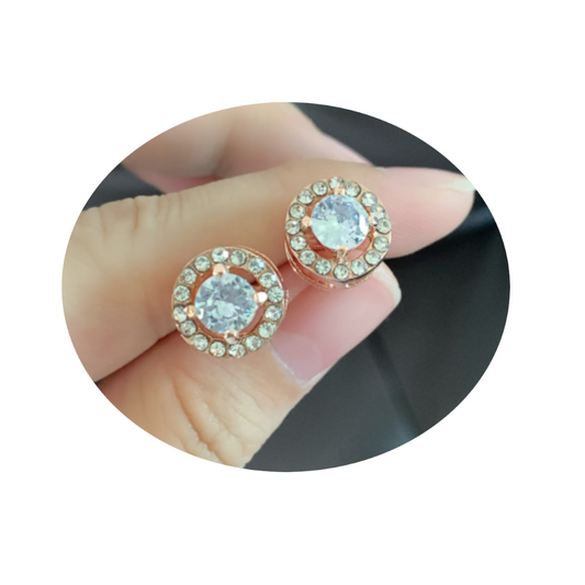 Veile Studios Round Diamond Earrings Classic Timeless Design