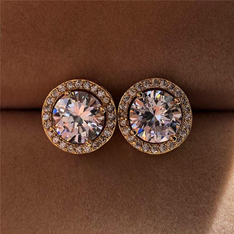 Veile Studios Round Diamond Earrings Classic Timeless Design