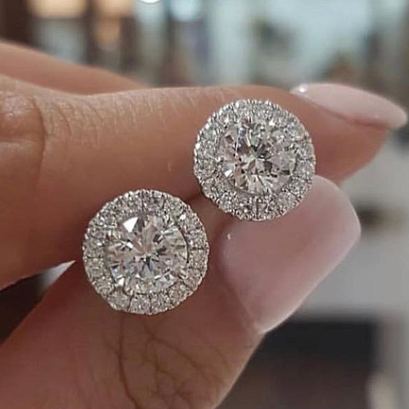 Veile Studios Round Diamond Earrings Classic Timeless Design