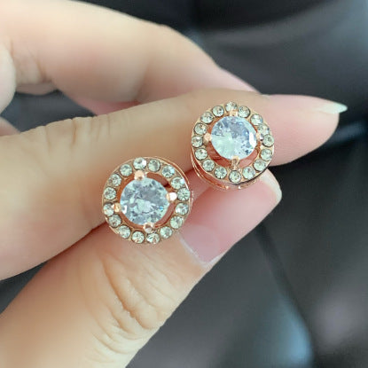 Veile Studios Round Diamond Earrings Classic Timeless Design