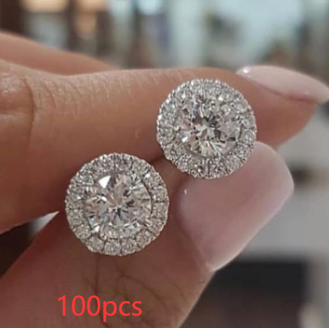 Veile Studios Round Diamond Earrings Classic Timeless Design