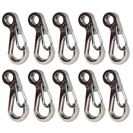 Classic Simple Spring Mini Hang Buckle 10Pcs Silver