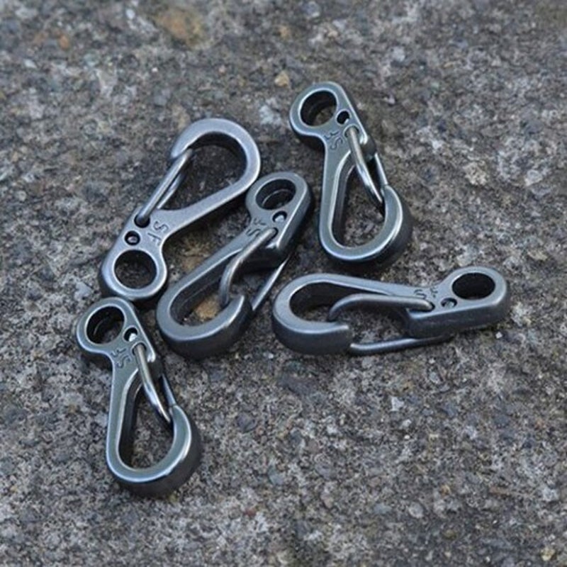 Classic Simple Spring Mini Hang Buckle 10Pcs Silver