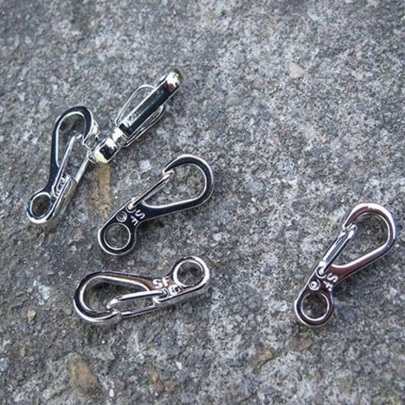 Classic Simple Spring Mini Hang Buckle 10Pcs Silver