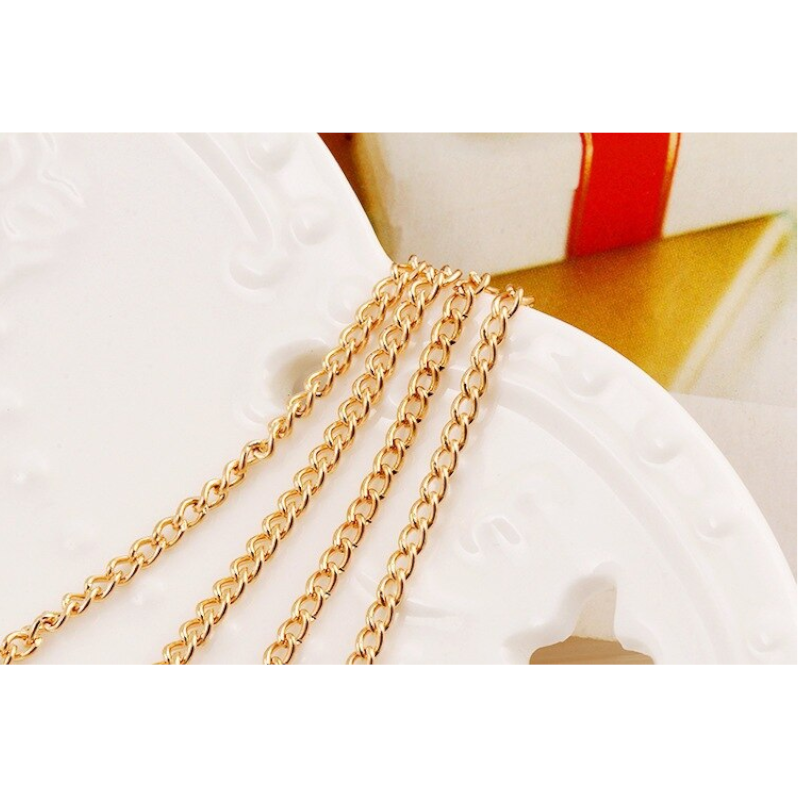 Veile Studios Multi-Layer Womens Pearl Necklace Gold Round Beads Clavicle Chain Sweater