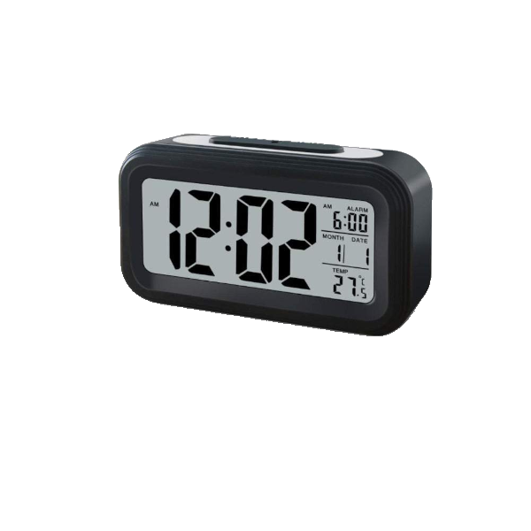 Clocks Lcd Alarm Battery Operated Cordless Digital Smart Sensor Night Light Date Snooze Temperature 12 / 24Hr Switchable