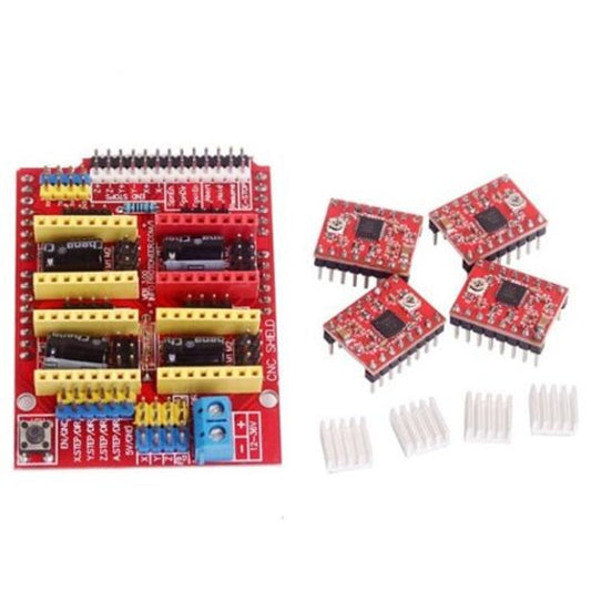 Cnc Shield V3 A4988 Stepper Driver For Ramps 1.4 Reprap 3D Printer Red