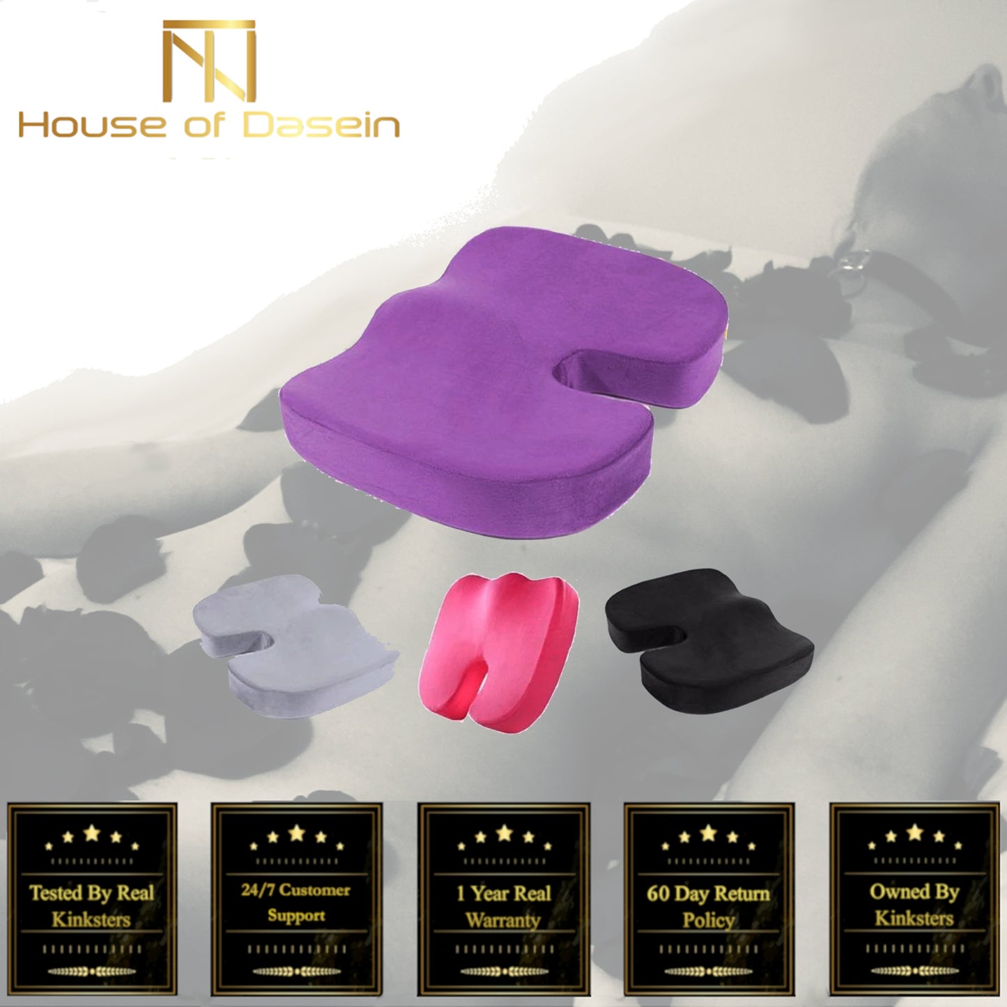 Coccyx Support Cushion Memory Foam Orthopaedic Bdsm