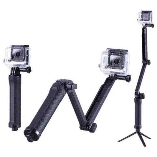 Collapsible Three Way Monopod Selfie Stick Mount Camera Grip Extension Arm Tripod Stand For Gopro Hero 6 / 5 4 3 Sj5000
