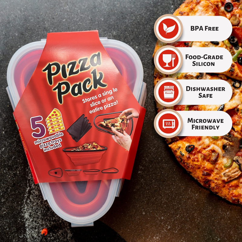 Collapsible Functional Pizza Slice Storage Container