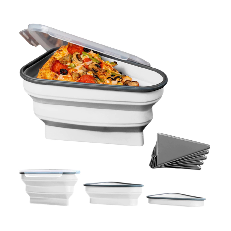 Collapsible Functional Pizza Slice Storage Container