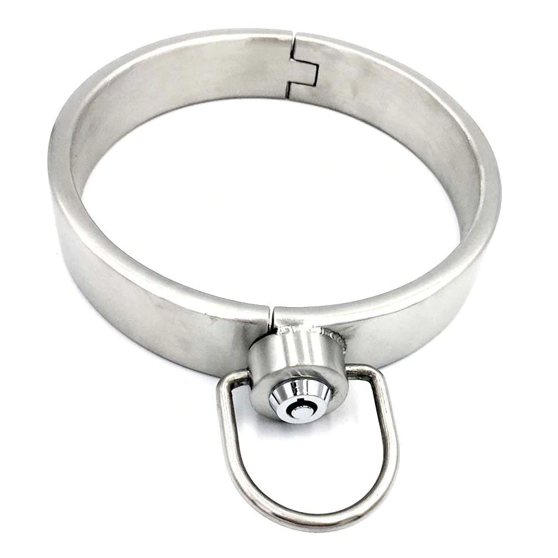Solid Stainless Steel Lockable Slave Collar Bdsm Bondage Restraints
