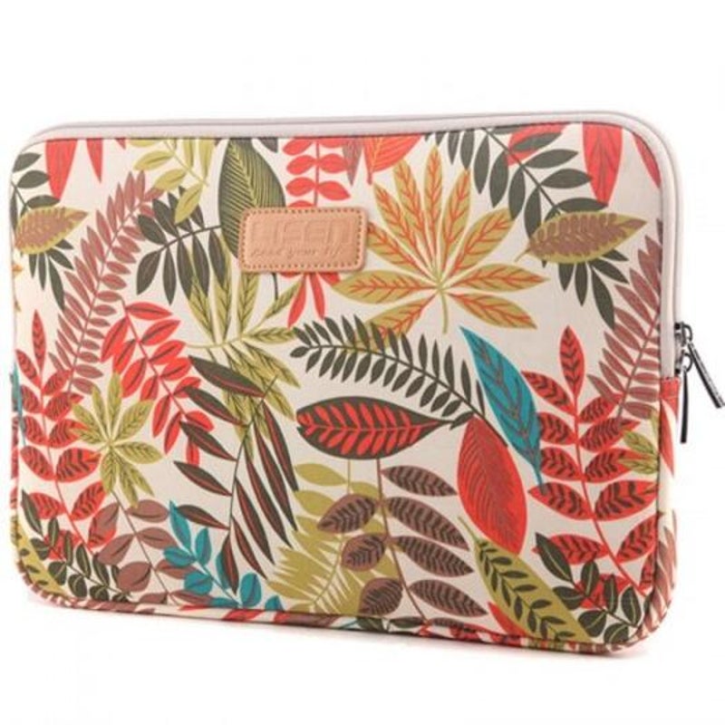 Colorful Leaf Notebook Sleeve Bag Laptop 15.6 Inch White