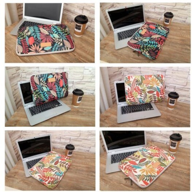Colorful Leaf Notebook Sleeve Bag Laptop 15.6 Inch White