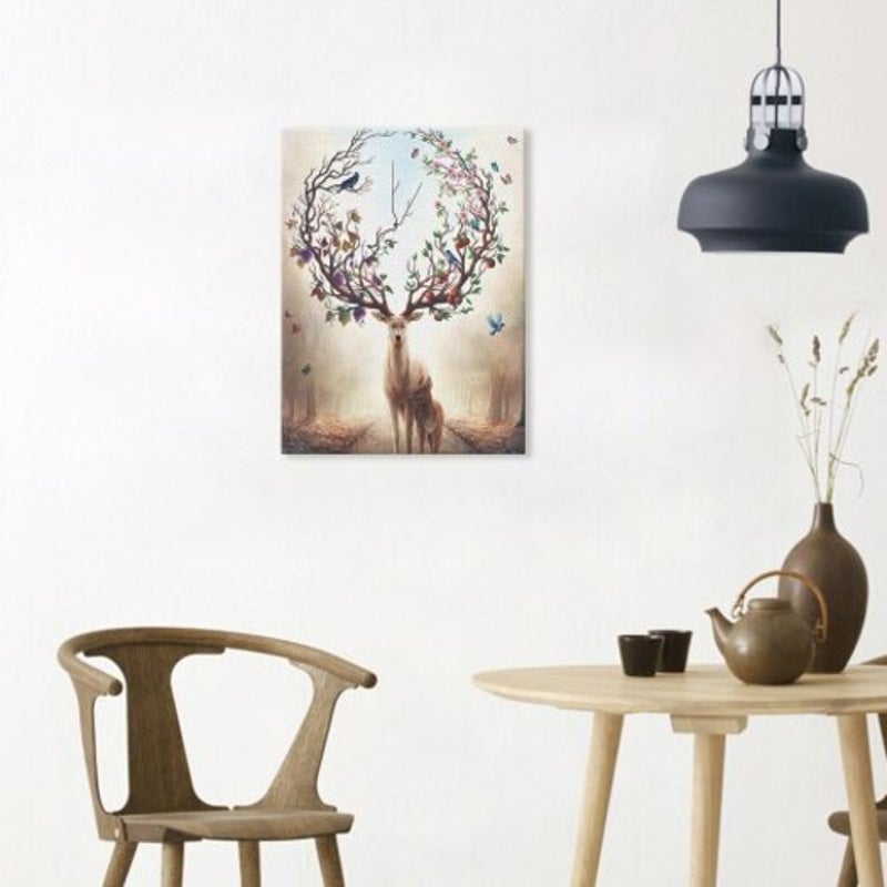 Black And White Wall Art Deer Posters Prints Wild Animal Canvas Painting