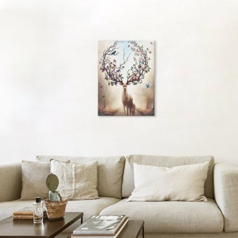 Black And White Wall Art Deer Posters Prints Wild Animal Canvas Painting