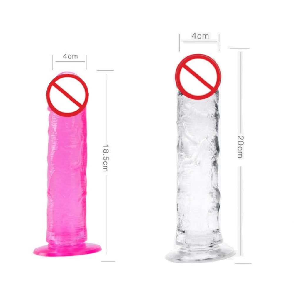 Colourful Realistic Jelly Dildo Deep Throat Training Suction Cup Base