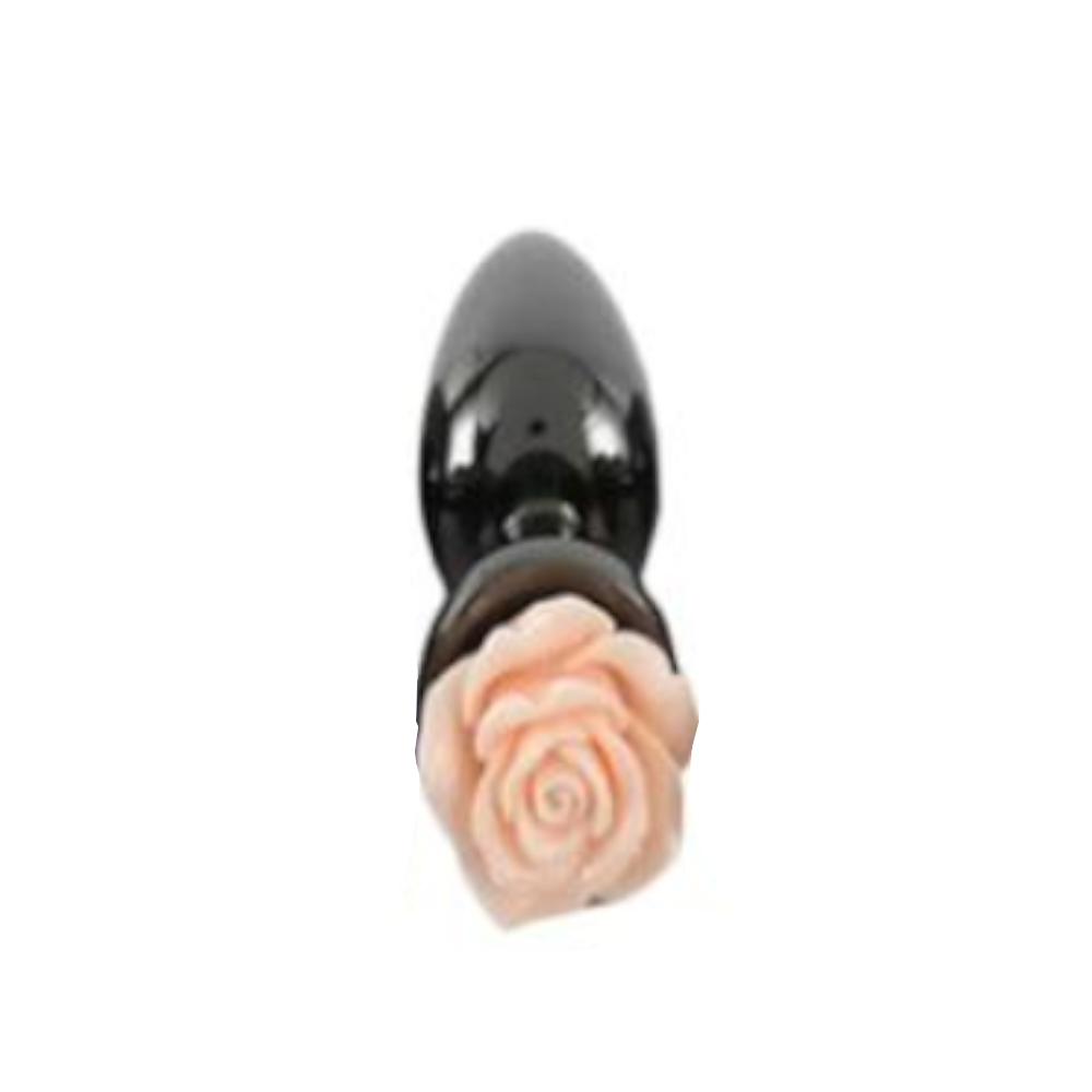 Colourful Rose Black Metal Anal Small Butt Plug